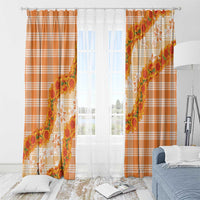 Orange Hawaii Palaka Window Curtain Hawaiian Ilima Lei LT05 - Polynesian Pride