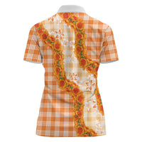 Orange Hawaii Palaka Women Polo Shirt Hawaiian Ilima Lei LT05 - Polynesian Pride