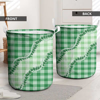 Green Hawaii Palaka Laundry Basket Hawaiian Pikake Lei LT05 - Polynesian Pride
