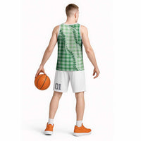 Green Hawaii Palaka Basketball Jersey Hawaiian Pikake Lei LT05 - Polynesian Pride