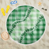 Green Hawaii Palaka Beach Blanket Hawaiian Pikake Lei LT05 One Size 150cm Green - Polynesian Pride