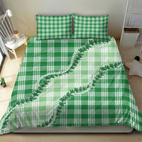 Green Hawaii Palaka Bedding Set Hawaiian Pikake Lei LT05 - Polynesian Pride