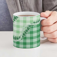 Green Hawaii Palaka Ceramic Mug Hawaiian Pikake Lei LT05 - Polynesian Pride