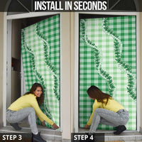 Green Hawaii Palaka Door Cover Hawaiian Pikake Lei