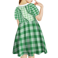 Green Hawaii Palaka Kid Short Sleeve Dress Hawaiian Pikake Lei LT05 - Polynesian Pride