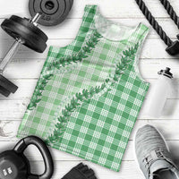 Green Hawaii Palaka Men Tank Top Hawaiian Pikake Lei LT05 - Polynesian Pride
