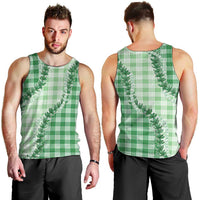 Green Hawaii Palaka Men Tank Top Hawaiian Pikake Lei LT05 - Polynesian Pride
