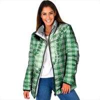 Green Hawaii Palaka Padded Jacket Hawaiian Pikake Lei LT05 Women Green - Polynesian Pride