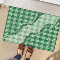 Green Hawaii Palaka Rubber Doormat Hawaiian Pikake Lei LT05 - Polynesian Pride