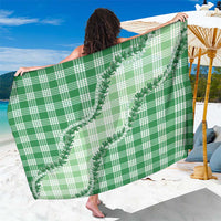 Green Hawaii Palaka Sarong Hawaiian Pikake Lei LT05 One Size 44 x 66 inches Green - Polynesian Pride