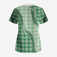 Green Hawaii Palaka Scrub Top Hawaiian Pikake Lei LT05 - Polynesian Pride