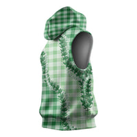 Green Hawaii Palaka Sleeveless Hoodie Hawaiian Pikake Lei LT05 - Polynesian Pride