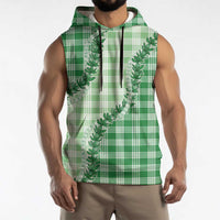 Green Hawaii Palaka Sleeveless Hoodie Hawaiian Pikake Lei LT05 - Polynesian Pride