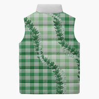 Green Hawaii Palaka Sleeveless Puffer Jacket Hawaiian Pikake Lei LT05 - Polynesian Pride