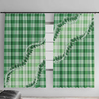 Green Hawaii Palaka Window Curtain Hawaiian Pikake Lei LT05 With Hooks Green - Polynesian Pride