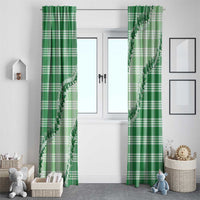 Green Hawaii Palaka Window Curtain Hawaiian Pikake Lei LT05 - Polynesian Pride