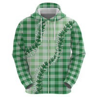 Green Hawaii Palaka Zip Hoodie Hawaiian Pikake Lei LT05 - Polynesian Pride