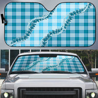 Blue Hawaii Palaka Auto Sun Shade Hawaiian Pikake Lei LT05 Blue - Polynesian Pride