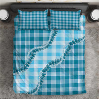 Blue Hawaii Palaka Bedding Set Hawaiian Pikake Lei LT05 Blue - Polynesian Pride