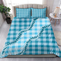 Blue Hawaii Palaka Bedding Set Hawaiian Pikake Lei LT05 - Polynesian Pride