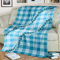 Blue Hawaii Palaka Blanket Hawaiian Pikake Lei LT05 - Polynesian Pride