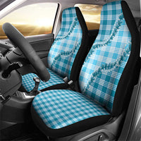Blue Hawaii Palaka Car Seat Cover Hawaiian Pikake Lei LT05 - Polynesian Pride