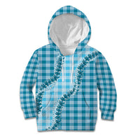 Blue Hawaii Palaka Kid Hoodie Hawaiian Pikake Lei LT05 Hoodie Blue - Polynesian Pride