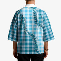 Blue Hawaii Palaka Kimono Hawaiian Pikake Lei LT05 - Polynesian Pride