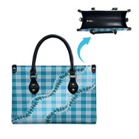 Blue Hawaii Palaka Leather Bag Hawaiian Pikake Lei LT05 - Polynesian Pride