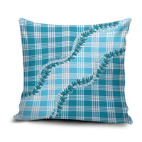 Blue Hawaii Palaka Pillow Cover Hawaiian Pikake Lei LT05 Blue - Polynesian Pride