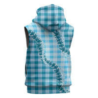 Blue Hawaii Palaka Sleeveless Hoodie Hawaiian Pikake Lei LT05 - Polynesian Pride