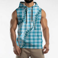 Blue Hawaii Palaka Sleeveless Hoodie Hawaiian Pikake Lei LT05 - Polynesian Pride