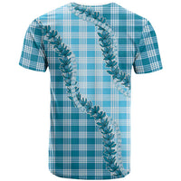 Blue Hawaii Palaka T Shirt Hawaiian Pikake Lei LT05 - Polynesian Pride
