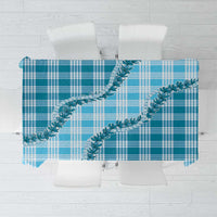 Blue Hawaii Palaka Tablecloth Hawaiian Pikake Lei LT05 Blue - Polynesian Pride