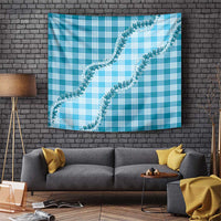 Blue Hawaii Palaka Tapestry Hawaiian Pikake Lei LT05 Blue - Polynesian Pride