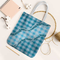 Blue Hawaii Palaka Tote Bag Hawaiian Pikake Lei LT05 White Strap One Size Blue - Polynesian Pride