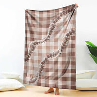Beige Hawaii Palaka Blanket Hawaiian Pikake Lei LT05 - Polynesian Pride