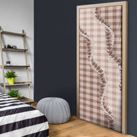 Beige Hawaii Palaka Door Cover Hawaiian Pikake Lei