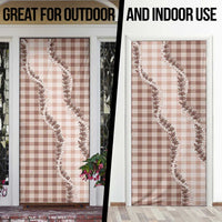 Beige Hawaii Palaka Door Cover Hawaiian Pikake Lei