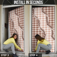 Beige Hawaii Palaka Door Cover Hawaiian Pikake Lei