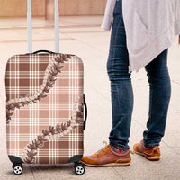 Beige Hawaii Palaka Luggage Cover Hawaiian Pikake Lei LT05 Beige - Polynesian Pride