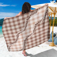Beige Hawaii Palaka Sarong Hawaiian Pikake Lei LT05 One Size 44 x 66 inches Beige - Polynesian Pride