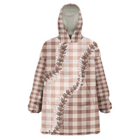 Beige Hawaii Palaka Wearable Blanket Hoodie Hawaiian Pikake Lei LT05 One Size Beige - Polynesian Pride