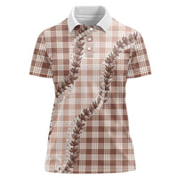 Beige Hawaii Palaka Women Polo Shirt Hawaiian Pikake Lei LT05 Female Beige - Polynesian Pride