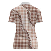 Beige Hawaii Palaka Women Polo Shirt Hawaiian Pikake Lei LT05 - Polynesian Pride