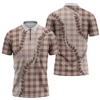 Beige Hawaii Palaka Zipper Polo Shirt Hawaiian Pikake Lei LT05 - Polynesian Pride