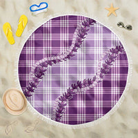 Violet Hawaii Palaka Beach Blanket Hawaiian Pikake Lei LT05 One Size 150cm Violet - Polynesian Pride