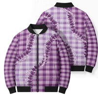 Violet Hawaii Palaka Bomber Puffer Jacket Hawaiian Pikake Lei LT05 - Polynesian Pride