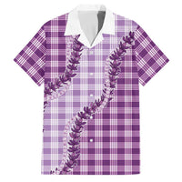 Violet Hawaii Palaka Family Matching Off Shoulder Maxi Dress and Hawaiian Shirt Hawaiian Pikake Lei