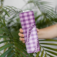 Violet Hawaii Palaka Skinny Tumbler Hawaiian Pikake Lei LT05 - Polynesian Pride